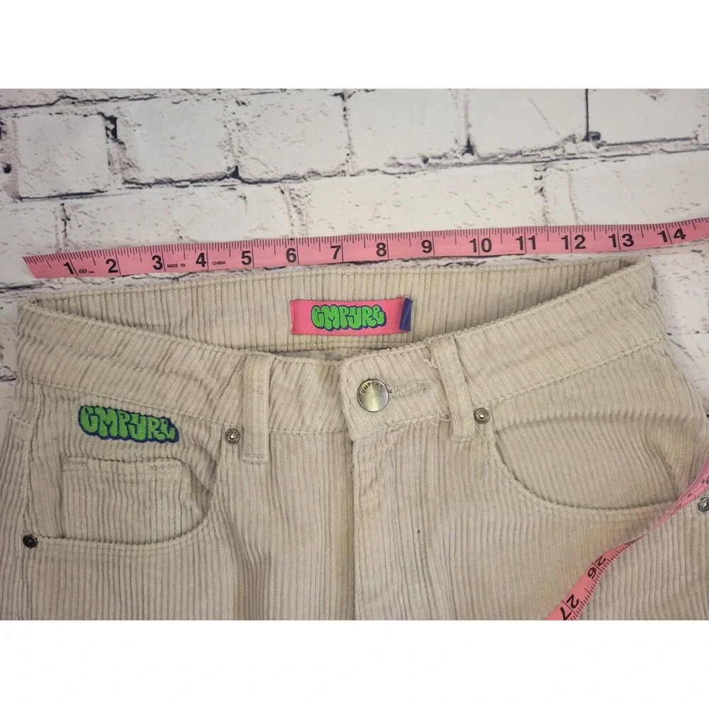 Empyre Tori Grey Corduroy Pants Womens Size 0 High Waisted Straight Leg Skate